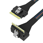 SlimSAS SFF-8654 8i转SFF-8654 74P内弯 SAS4.0效劳器磁盘阵列数据线